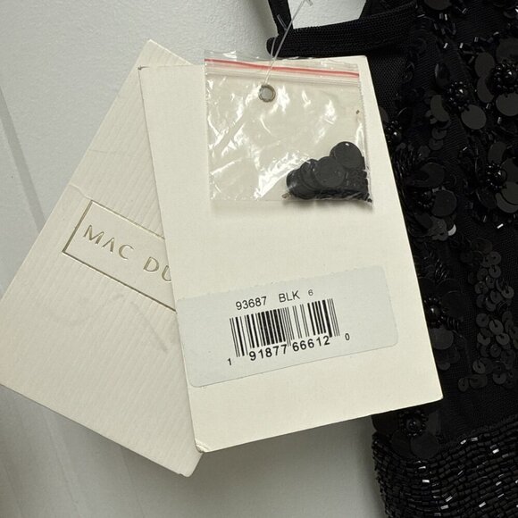 Mac Duggal Size 6 Black 93687 One Shoulder Beaded Asymmetrical Hem Gown Dress - Picture 10 of 10